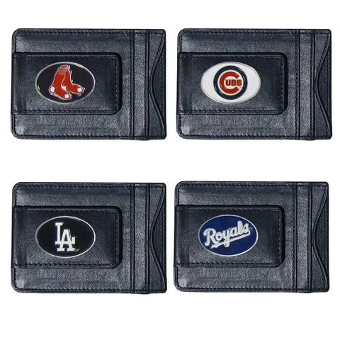 MLB Baseball Team Leather Card Holder Money Clip Wallet  * Pick Your Team * Cover