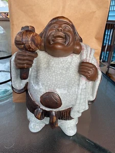 SELTENE ANTIKE GROSSE JAPANISCHE DAIKOKUTEN STATUE NATÜRLICHE PATINA HERVORRAGENDER ZUSTAND - Bild 1 von 10