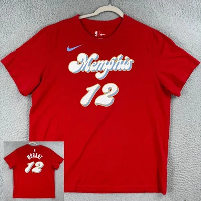 Memphis Grizzlies City Edition Shirt MENS XL Ja Morant #12 Red Nike Graphic Tee - Image 1 of 4