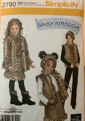 Sewing Pattern Daisy Kingdom 2780 Reversible Vest Headband Caot & Skirt XS-XL - Image 1 of 2