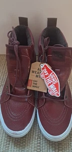 Rote Leder VANS OFF THE WALL Herren Größe 9/Frauengröße 10,5 Allwetter TOP  - Bild 1 von 7