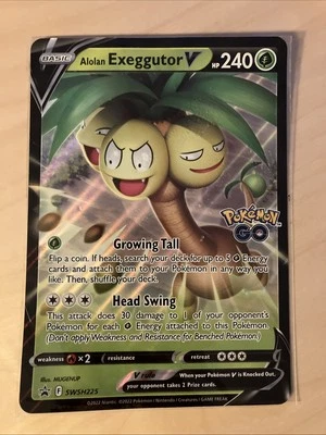 Pokemon GO POGO Alolan Exeggutor V JUMBO Oversize Promo Card SWSH225 MINT - Image 1 of 4