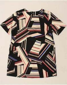 WALLIS Womens Shift Dress UK 20 2XL Black Geometric Polyester QN10 - Picture 1 of 3