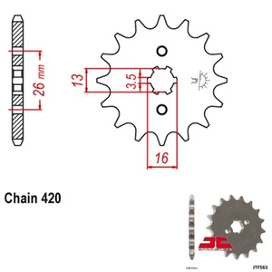 JT Sprockets Countershaft Sprocket 420 Pitch 11 Tooth Yamaha YSR50 (1987-1992) - Picture 1 of 2