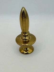 Vintage Solid Brass Lamp Finial Spear Torch Topper Rope Border 2.75” Ornamental - Picture 1 of 10