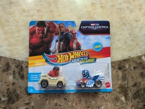 2025 Hot Wheels Racer Verse RED HULK & CAPTAIN AMERICA exclusive two pack - Picture 1 of 2