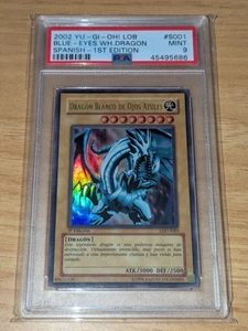 Blue-Eyes White Dragon 1st LDD-S001 PSA 9 Mint SPANISH Legend of Blue Yugioh! - Picture 1 of 2