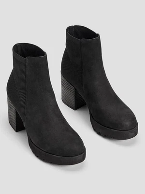 Botín Eileen Fisher Farrah de cuero nobuck caído en negro 9 Foto 1 de 4