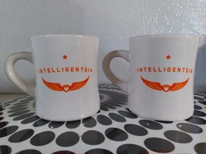 2 Intelligentsia Coffee Diner Mugs Red Wings Restaurant Ware Westford Cups - Picture 1 of 7