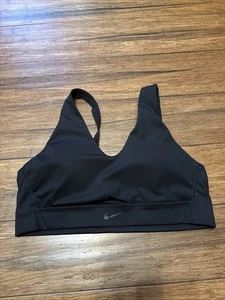 Nike Swoosh Dri-Fit Women's Large Padded Sports Bra Black Removable Pads - Picture 1 of 5