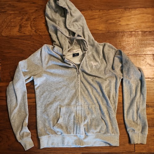 UNDERCOVER Felpa con cappuccio Y2K rosa Victoria's Secret velluto med vintage anni 2000 spell out cane