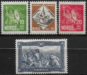 1930 Norwegen Tod von König Olav II 4v. postfrisch Unified Nr. 147/50 - Bild 1 von 1