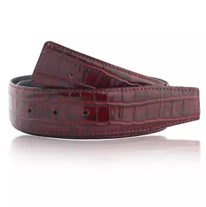 Cinturón reversible 32 mm aspecto cocodrilo hebilla H cinturón de cuero cuero auténtico cuero - Imagen 1 de 40