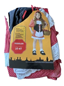 Spirit Halloween Lil' Red Riding Hood Toddler Costume Size 3T-4T Dress & Bonnett - Picture 1 of 6