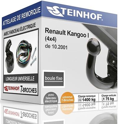 ATTELAGE Fixe Pour RENAULT KANGOO I 4x4 De 2001 + FAISC.UNIV.7 Broches COMPLET • 131€