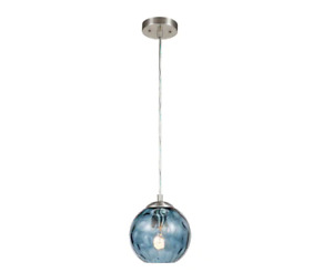 Cresswell  69 in. Hammered Blue Glass Pendant
