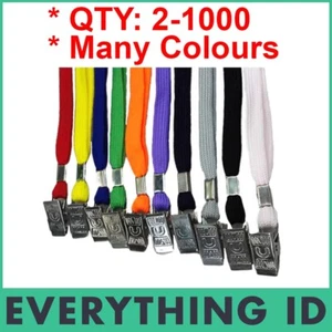 BULK LOT LANYARDS ALLIGATOR LANYARD BULLDOG STRAP FOR ID BADGE CARD HOLDER 1CM - Picture 1 of 27