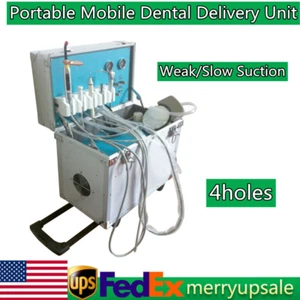 Unidad de entrega dental portátil con compresor de aire kit de pieza de mano 4 orificios de succión - Imagen 1 de 11