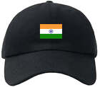 India Flag Black Baseball Cap Personalization Available