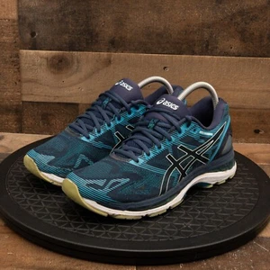 ASICS GEL NIMBUS 19 WOMENS ATHLETIC SHOES RUNNING WALKING GYM BLUE LOW SIZE 10 - Picture 1 of 9
