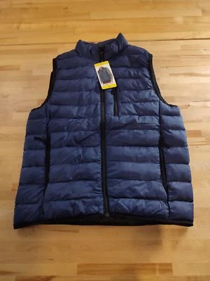 32 Degrees Heat Mens Puffer Vest Full Zip Pockets Insulated Blue Small - Image 1 of 4