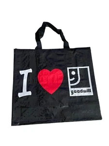 I LOVE GOODWILL reusable tote bag 19.5x17.5x7.5 - Picture 1 of 3