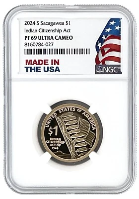 2024 S Sacagawea Dollar NGC PF69 Ultra Cameo Made In USA Holder - Image 1 of 2