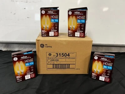 QTY 8 GE LED Relax Bulbs BC E12 (Candelabra) Soft White 60 W Clear 500 Lum 31504 - Image 1 of 4