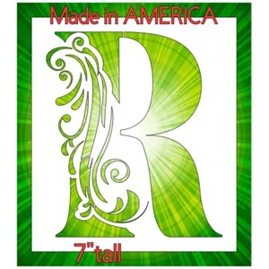 Plantilla de plástico transparente de 7"x8" - letra floral del alfabeto R (SCA80)***** - Imagen 1 de 2