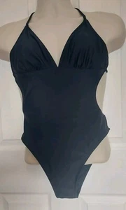 Costume intero donna CUPSHE taglia M nero reticolo schiena perline costume da bagno sexy - Foto 1 di 11