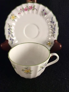 Royal Worcester *FLEURI* Flat Cup and Saucer Set - Picture 1 of 9