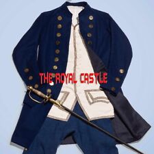 New Revolutionary War Mode Elements Authentic Uniform Navy Blue Jacket Fast Ship