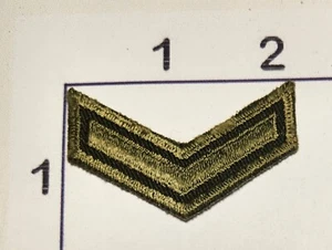 Private Patch Embroidered Vintage 1 Stripe Military Rank Insignia Tan Brown - Picture 1 of 1