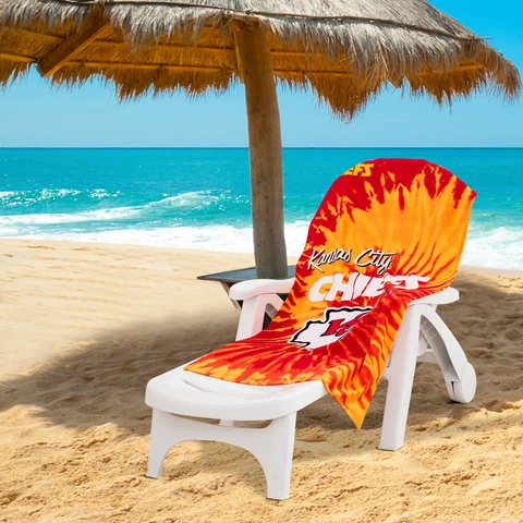 Kansas City Chiefs Beach Towel Psychedelic 30" x 60" Cover