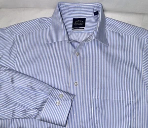 Camisa Eagle Shirtmakers Para Hombres 15 1/2 y 34/35 Azul Manga Larga Abotonada - Imagen 1 de 4