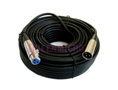 100Ft XLR 3 Pin Male to Female Mic Microphone Audio Balanced Cord Shielded Cable