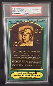 HOF Plaque Judy Johnson Auto PSA AUTHENTIC Autograph Negro Leagues
