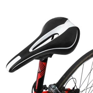 Fahrradsitz Komfort Fahrradsattel Mountainbike breit Fahrradsitzkissen schwarz + weiß - Bild 1 von 6
