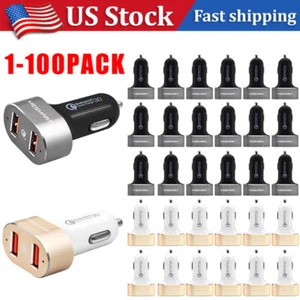 Dual Port USB A Fast Car Charger Adapter For iPhone 15 14 13 12 11 Pro Max Lot - Picture 1 of 29