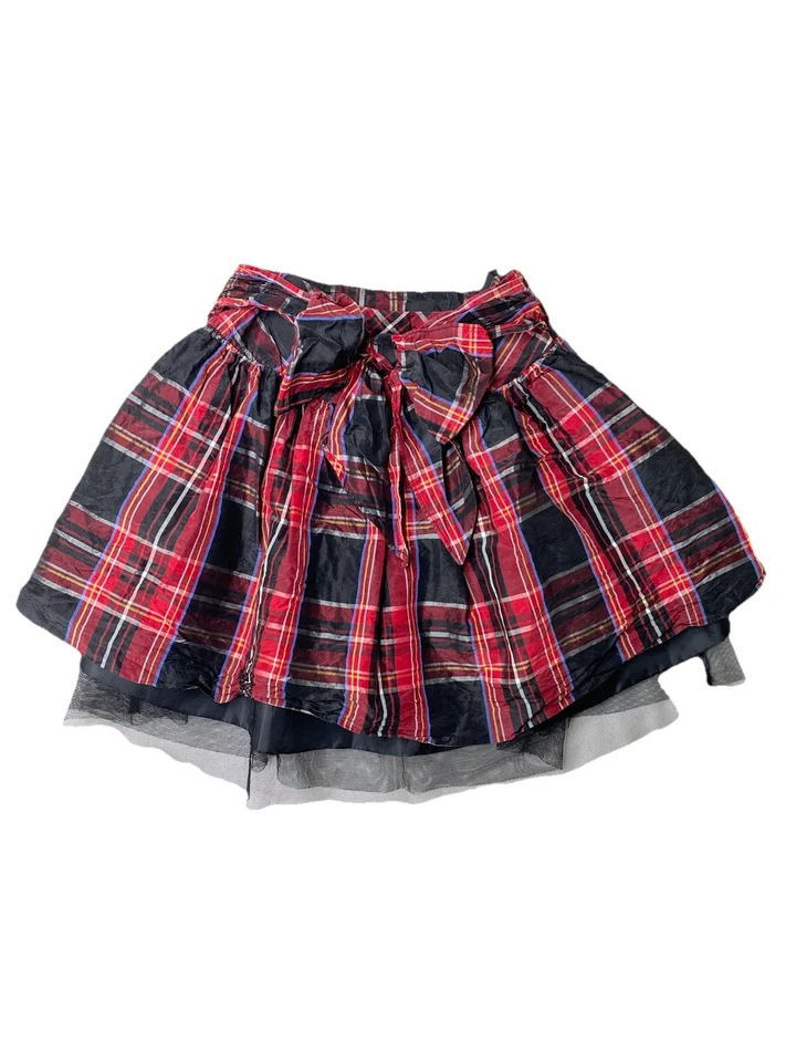 Talbots Niños Seda Tartán Cuadros Tafetán Falda Niñas Talla 3 Rojo Negro Fiesta de Vacaciones Foto 1 de 4