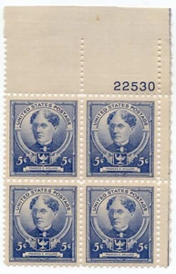 Scott #872 Frances E. Willard Plate Block of 4 Stamps - MH P#22530 UR - Picture 1 of 2