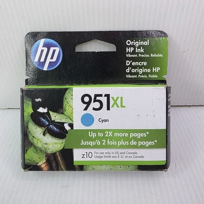 Cartucho de tinta original HP 951 XL cian de alto rendimiento EXP diciembre 2021 - sellado de fábrica Foto 1 de 4
