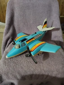 Vintage 1979 Tonka Hand Commander Airplane Turbo Prop Blue Plane Working - Picture 1 of 12