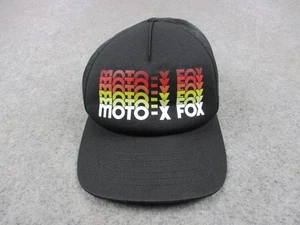 Fox Racing Hat Cap Snap Back One Size Black Trucker Mesh MOTO-X FOX Graphic Mens - Picture 1 of 9