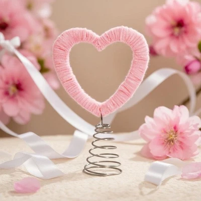 Heart-Shaped Rotating Christmas Tree Ornament Metal Plush Holiday N2N9 - Image 1 of 4