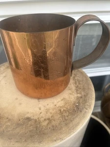 TAZZA TAZZA DA BERE MULO MOSCA RAME PESANTE VINTAGE MARCATA PRODOTTO COCK 'N BULL - Foto 1 di 6