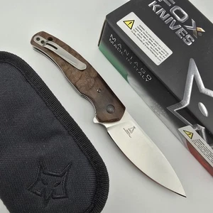 Fox FX-308 ZW Ziggy Folder Ziricote Wood Handles 3.25" N690 Drop Point 01FX836 - Picture 1 of 19