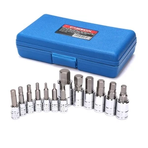 13-teiliger Sechskant Bit Steckschlüsselsatz, S2 Stahl Bit Steckschlüssel Werkzeugsatz, metrisch, 2mm-14mm, ... - Bild 1 von 8