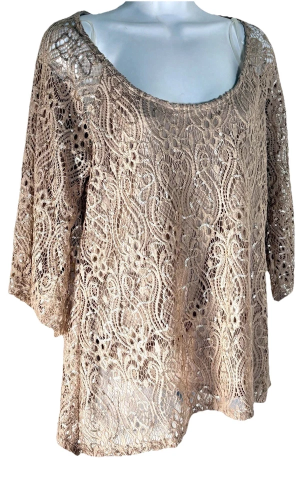 Top Brittany negro para mujer L lentejuelas tostadas mangas asimétricas y dobladillo semi formal Foto 1 de 4