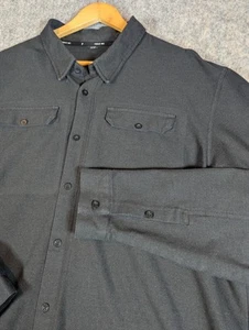 Public Rec Shirt Mens XXL Black Cotton Blend Stretch Thermal Button Down $118 - Picture 1 of 8